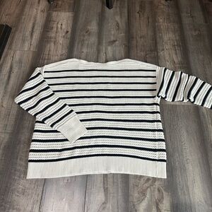 Lululemon Athletica Black and White Striped Sweater